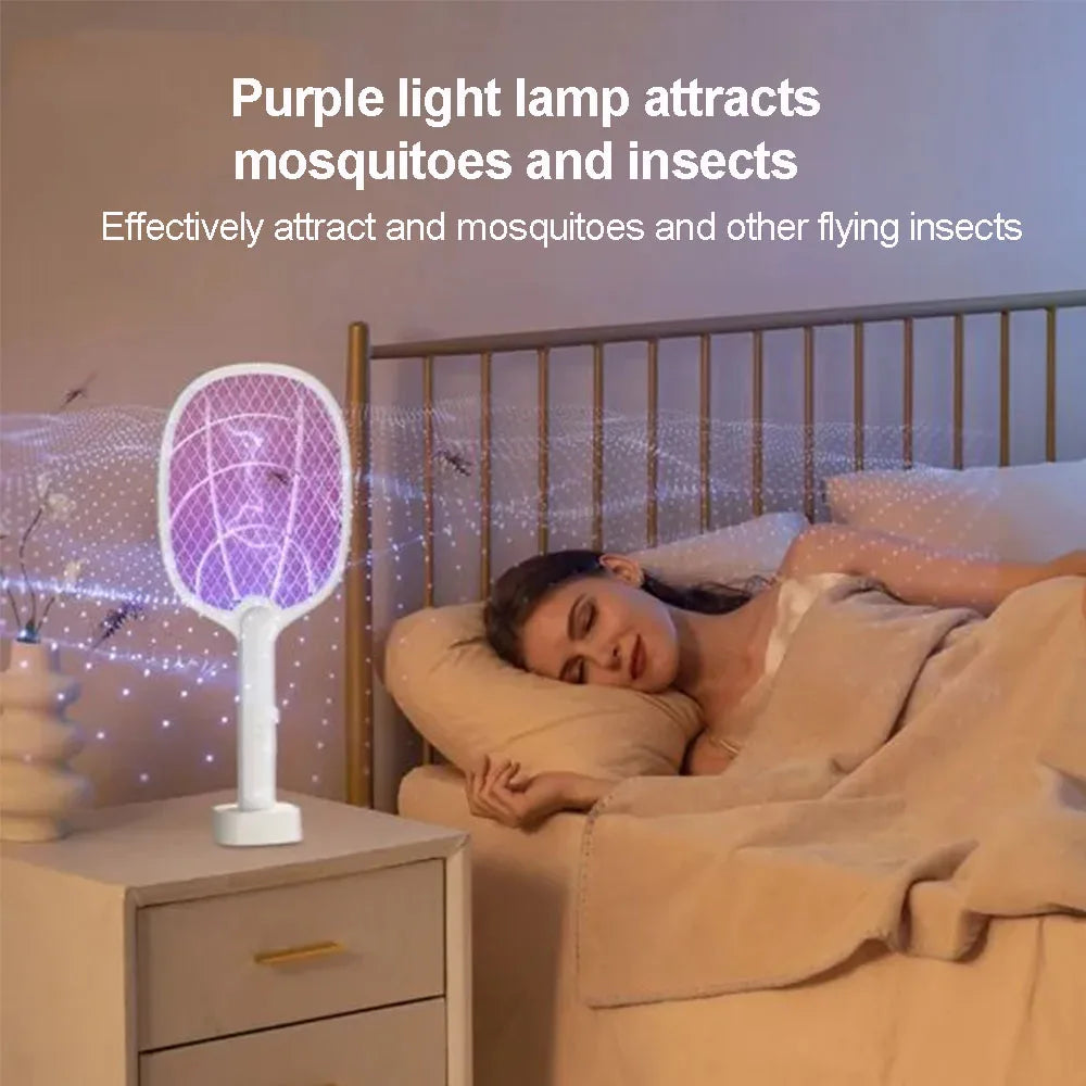 Electric Mosquito Swatter Mosquito Killer Lamp Killer Insect Killer 2500V Type-C Rechargeable Mosquito Killer Fly Killer