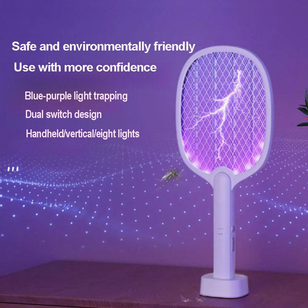 Electric Mosquito Swatter Mosquito Killer Lamp Killer Insect Killer 2500V Type-C Rechargeable Mosquito Killer Fly Killer