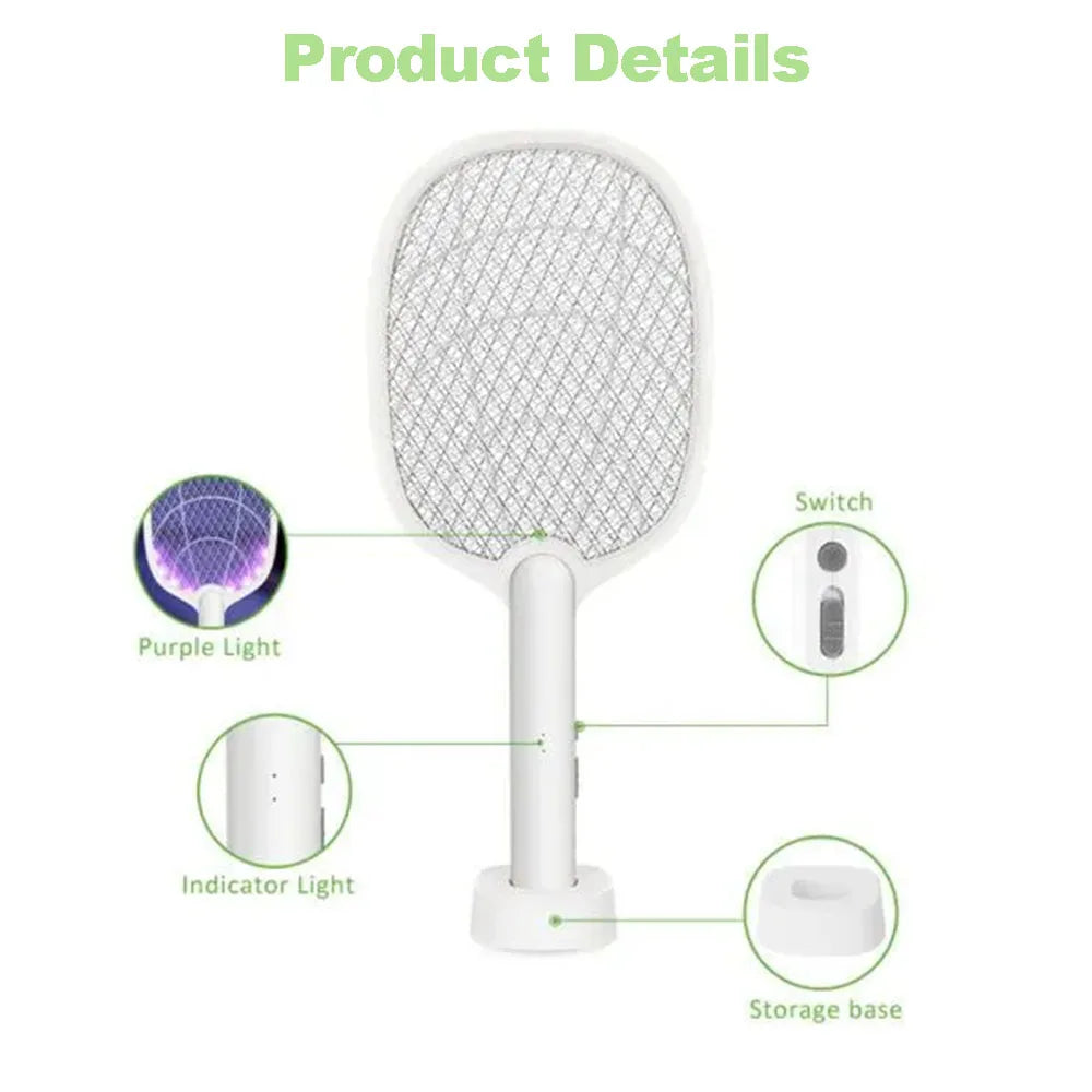 Electric Mosquito Swatter Mosquito Killer Lamp Killer Insect Killer 2500V Type-C Rechargeable Mosquito Killer Fly Killer