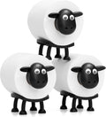 Sheep Toilet Roll Holder - Funny Toilet Paper Holders Free Standing Cute Bathroom Decor - Premium 3D Printed Black Sheep Loo Rolls Holder - Hilarious Tissue Paper Roll Storage - Set of 3