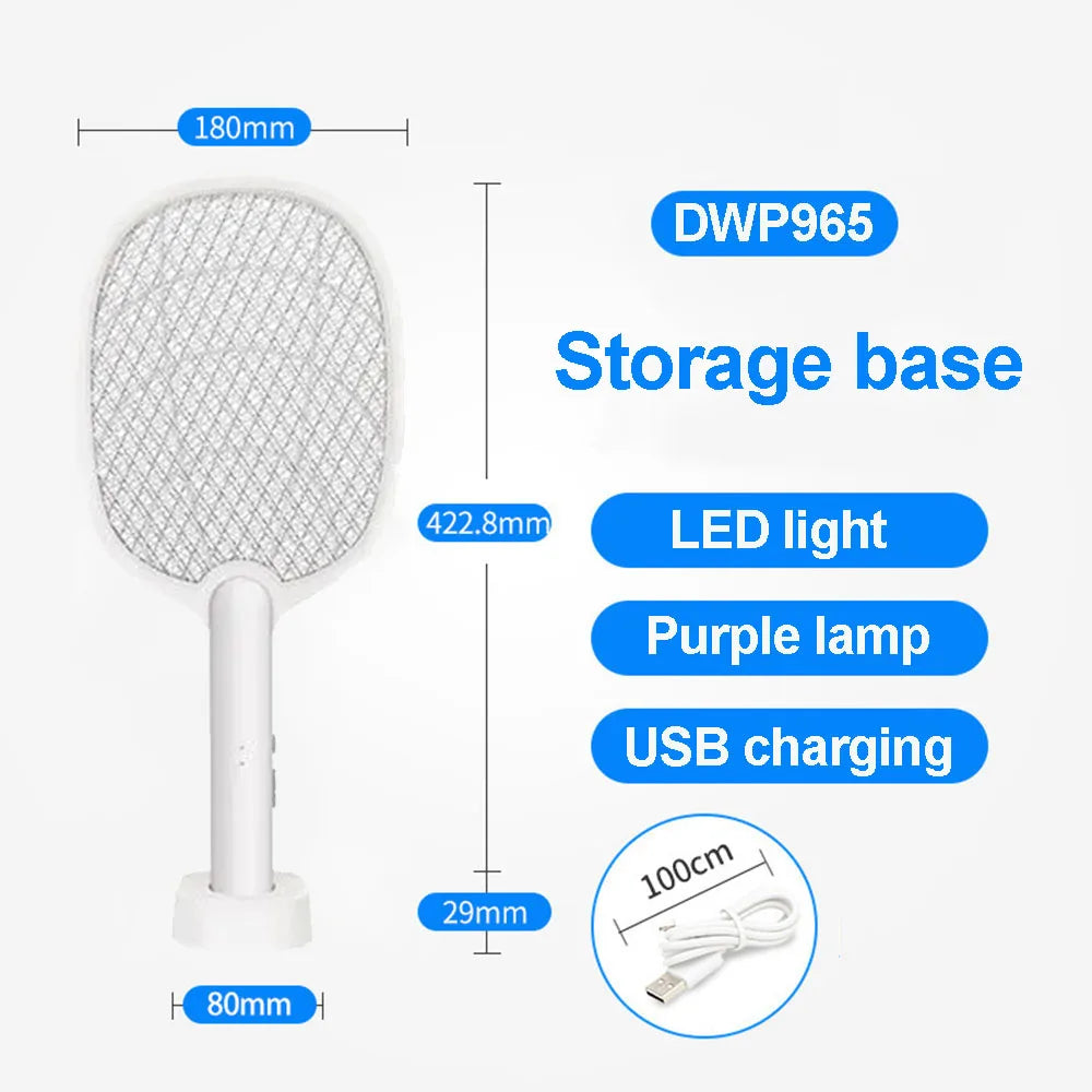 Electric Mosquito Swatter Mosquito Killer Lamp Killer Insect Killer 2500V Type-C Rechargeable Mosquito Killer Fly Killer